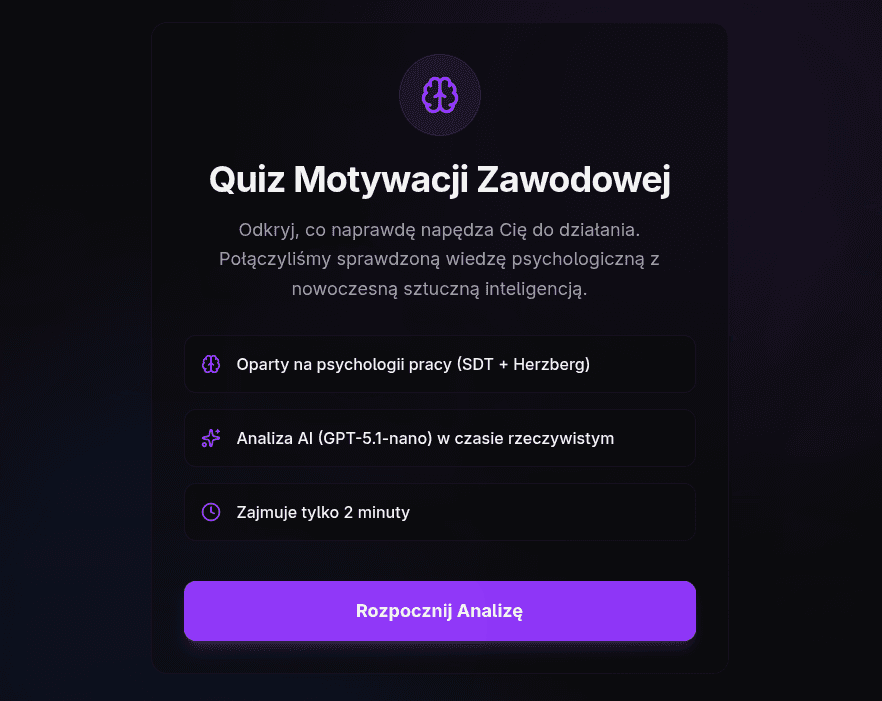 Quiz Motywacji Zawodowej